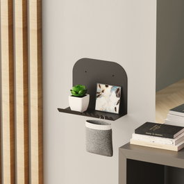 Hanah Home Estantería de Pared Metálica Negra